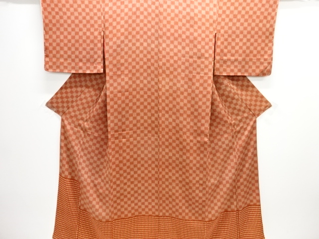 大正ロマン　市松にダイヤ柄着物